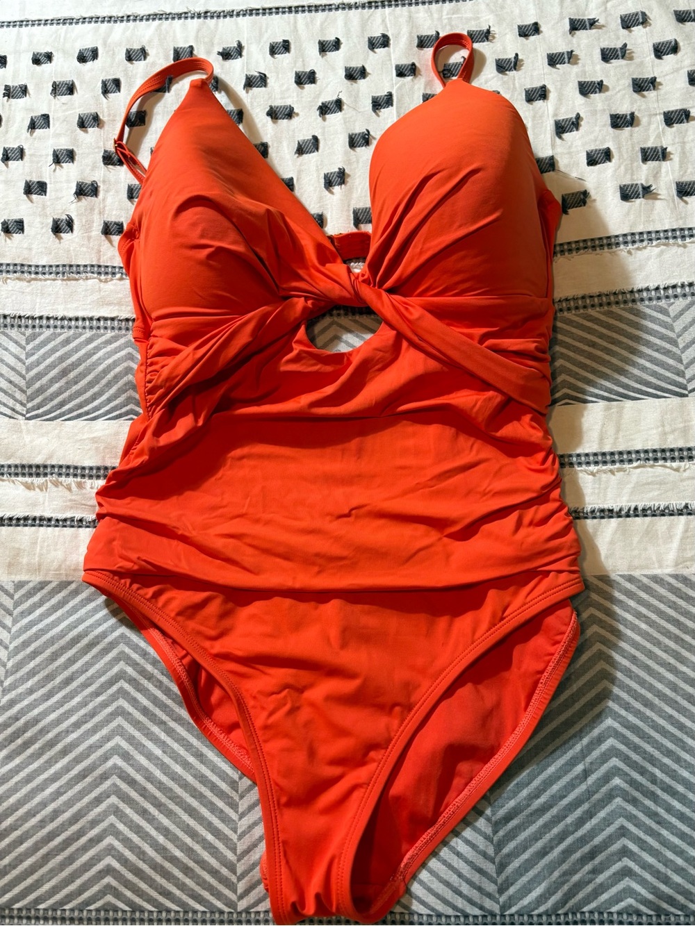 La Blanca Orange Twist-Front One-Piece Swimsuit 12
